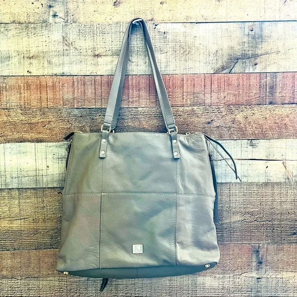 Kooba Leather Everette Tote Bag Taupe - Picture 3 of 12